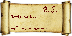 Nováky Eta névjegykártya
